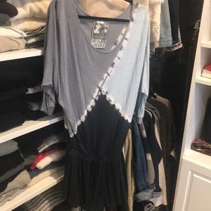 Tie dyed shorts romper